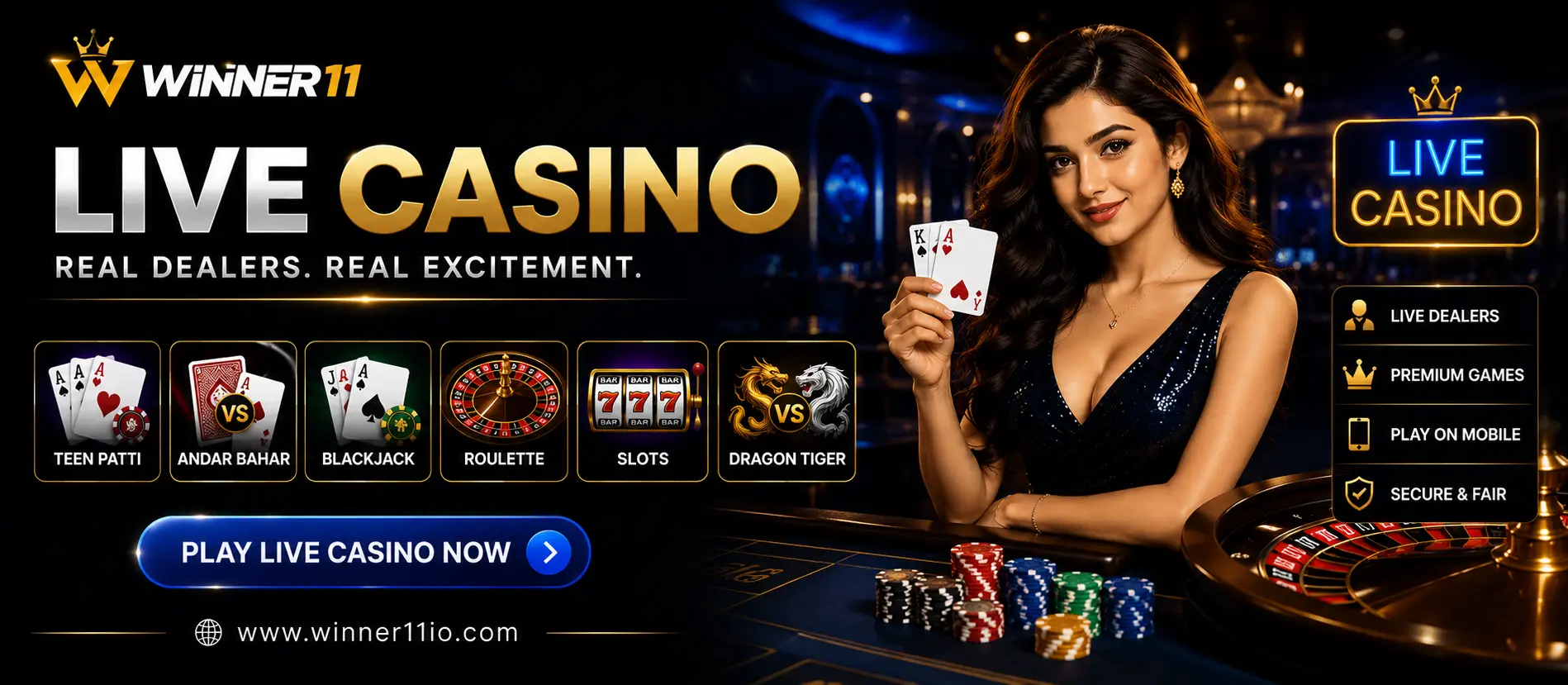 Live casino games on Winner11