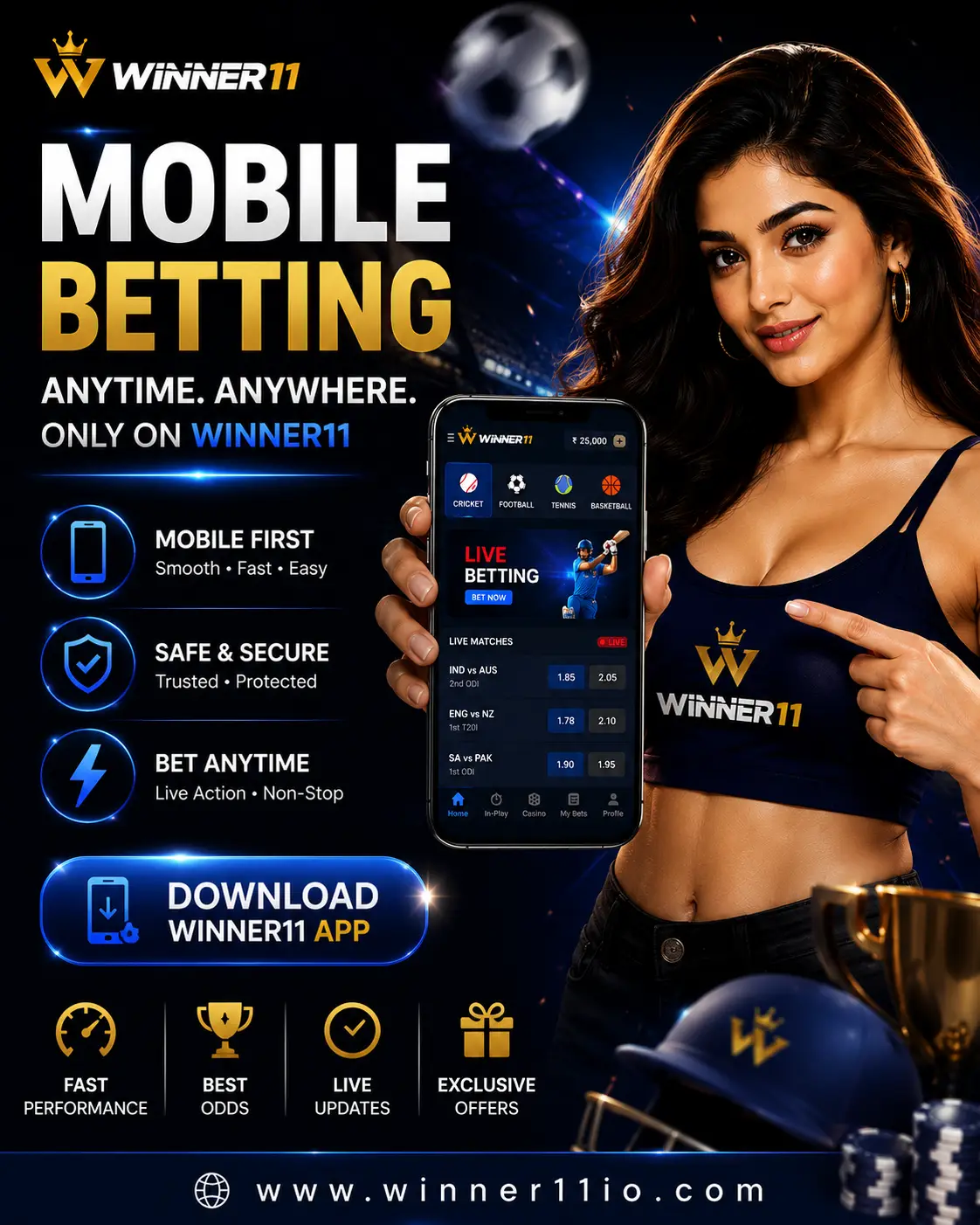 Mobile betting with the Winner11 app